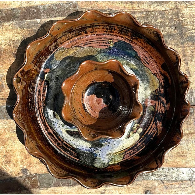 Vintage Original Studio Pottery Appetizer Plate For Sale In West Palm - Image 6 of 12