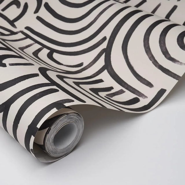 Schumacher Schumacher x Backdrop New Beat Wallpaper in Carbon For Sale - Image 4 of 4