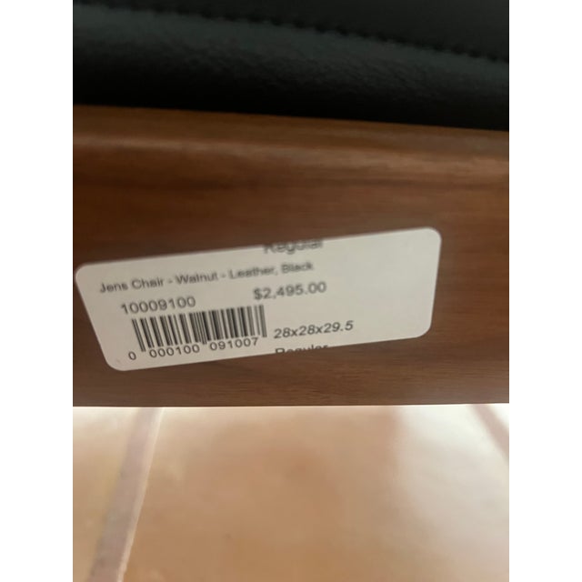 Jens Risom Walnut and Black Leather Lounge Chair For Sale In Miami - Image 6 of 6