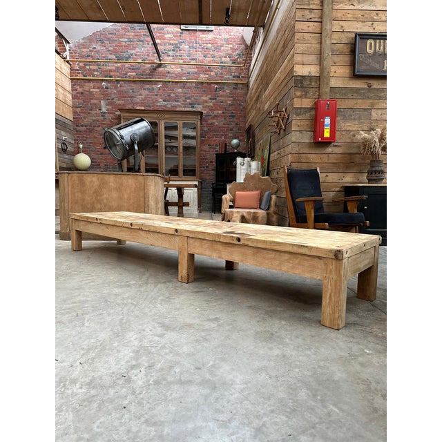 This huge coffee table was made from an old beech workbench. Incredible patina which testifies to its previous life!!! I...