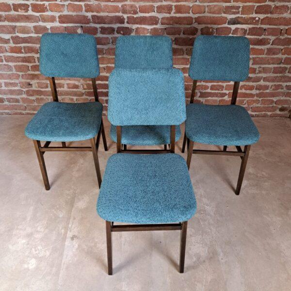 Vintage Czechoslovakian Bouclé Fabric Chairs, 1960s, Set of 4 For Sale - Image 4 of 6