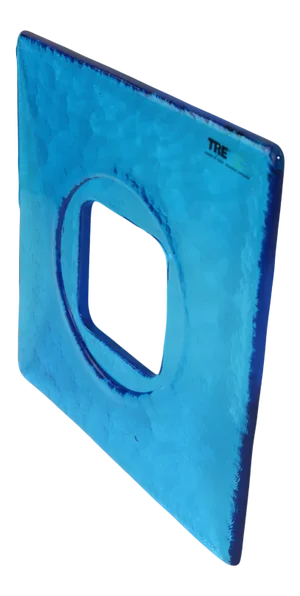 1990s Murano Hand Cast Blue Glass Panel