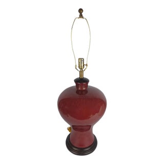 Frederick Cooper Monumental Sang De Boeuf Ceramic Table Lamp For Sale