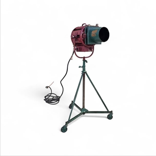 Brick Red 1950s Hollywood Studios Mole Richradson Studio Spot Flood Light For Sale - Image 8 of 16