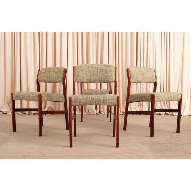 Set of 4 Vintage Teak Dining Chairs Set, 1960s Danish Modern Attributed to h.w. Klein | Danish MCM Chairs For Sale - Image 15 of 18