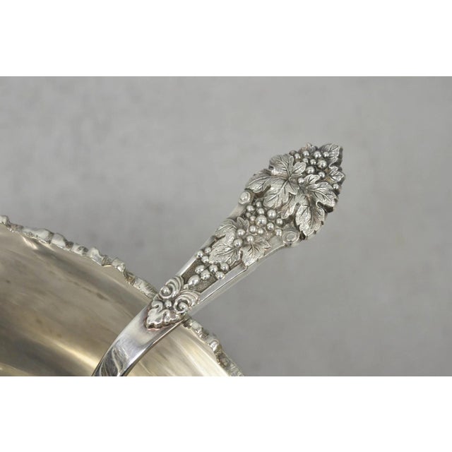 Mid 20th Century Vintage Grapevine Cluster Silver Plated Footed Punch Bowl Champagne Ice Bucket For Sale - Image 5 of 18