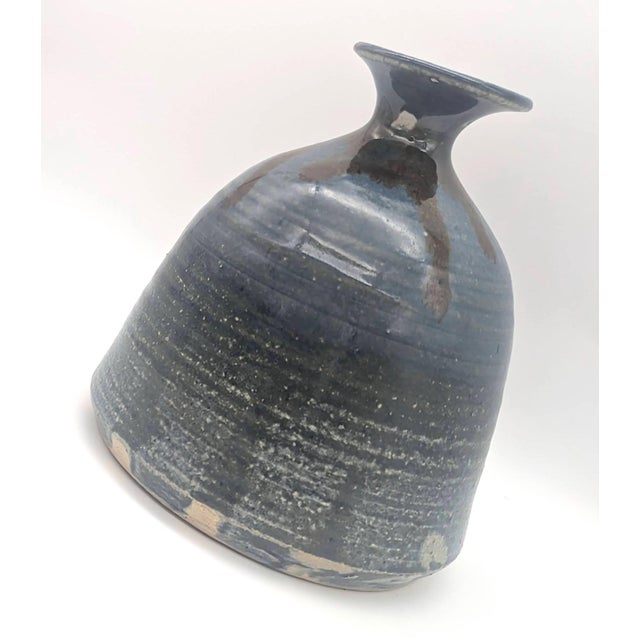 1970s Artist Signed Studio Pottery Stoneware Vase For Sale In Miami - Image 6 of 11
