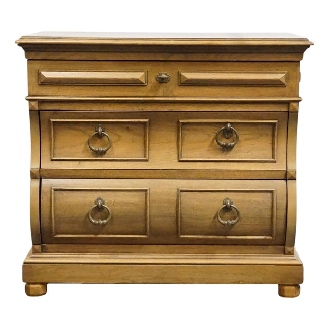 Thomasville Furniture Madeira Collection Solid Ash Old World 30" Three Drawer Nightstand 16-6255-18 For Sale