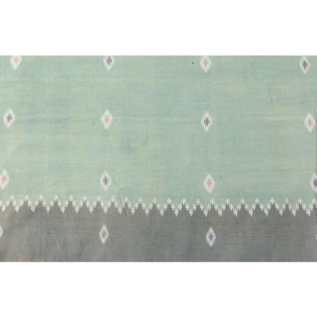 Doris Leslie Blau Vintage Indian Dhurrie Green Rug For Sale - Image 4 of 8