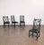 Elegant and fine set of 4 chairs produced in Italy in the 80s. Each single chair was made of black enameled wooden...
