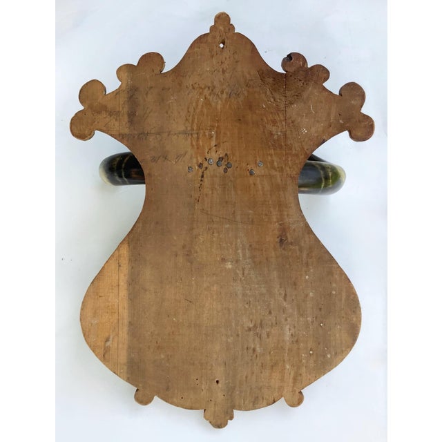 Wood Late 1800s Steer Horn Plaque With Hand Painted Flowers For Sale - Image 7 of 7