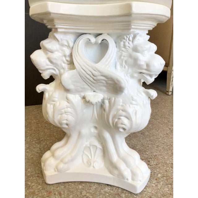 Hollywood Regency Cocktail Table With Griffins Carved Base For Sale - Image 9 of 11