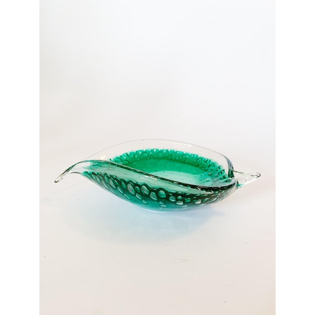 Vintage Murano Hand Blown Glass Leaf Catchall Dish For Sale In Dallas - Image 6 of 11