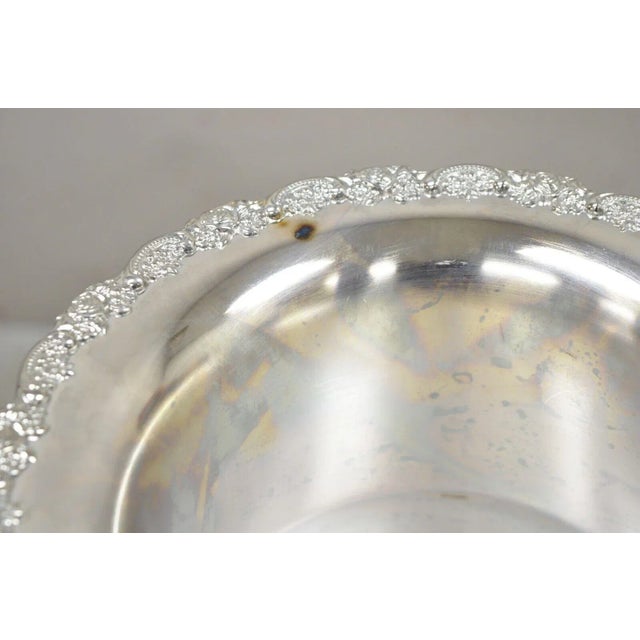 Metal Vintage Oneida Silver Plated Victorian Style Wine Champagne Chiller Ice Bucket For Sale - Image 7 of 12