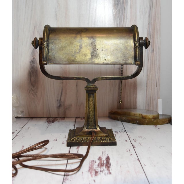 Vintage Art Deco Bronze Desk Library Lamp For Sale In Philadelphia - Image 6 of 18