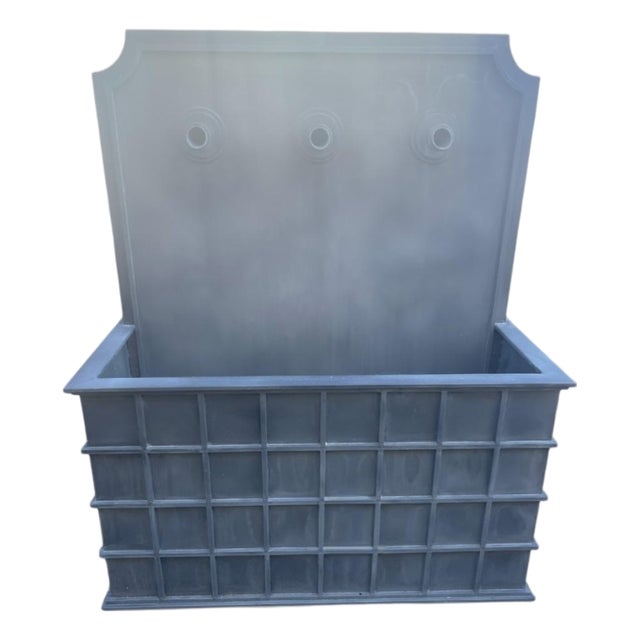 Architectural Lead-Gray Zinc Triple-Spout Wall Fountain For Sale