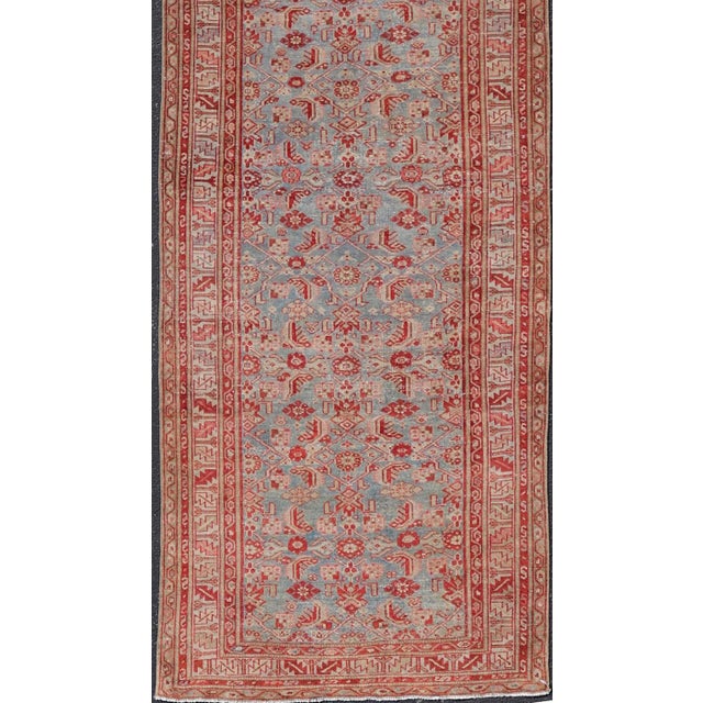 Measures: 4'3" x 16'10" Antique Persian Gallery Malayer Runner with Red and Blue 4'3 x 16'10. Keivan Woven Arts / rug /...