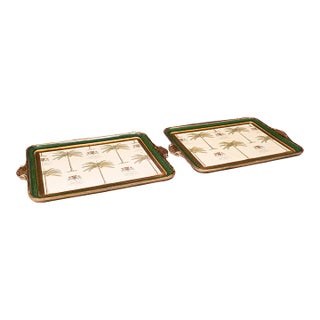 Pair of Vintage Florentine Serving Trays, Italianate Afternoon Tea Platter, 1970 For Sale