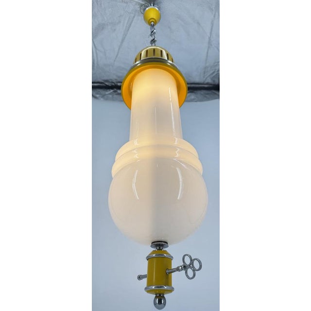 Oblong Pendant Lamp in Metal and Glass, Italy, 1970s For Sale - Image 13 of 16