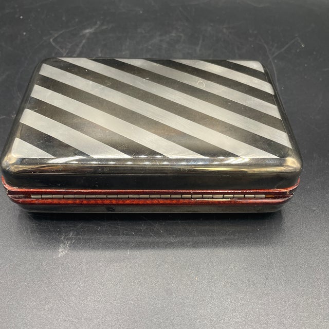 Giulio Benvenuti Vintage Italian Silver Plate Wood Lined Box For Sale - Image 11 of 12