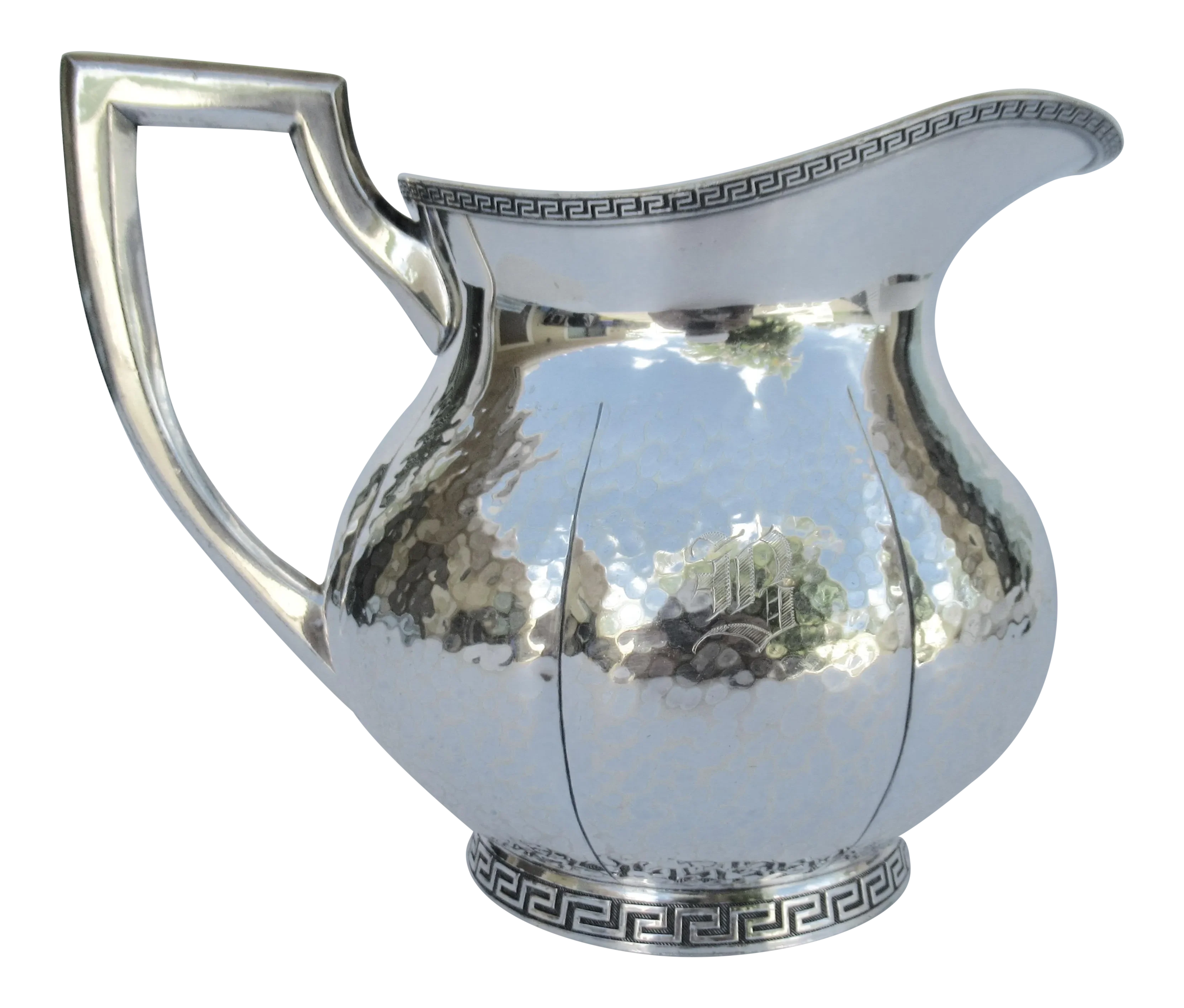 C.1940's Hartford Sterling Company, Hammered Silver Over Nickel
