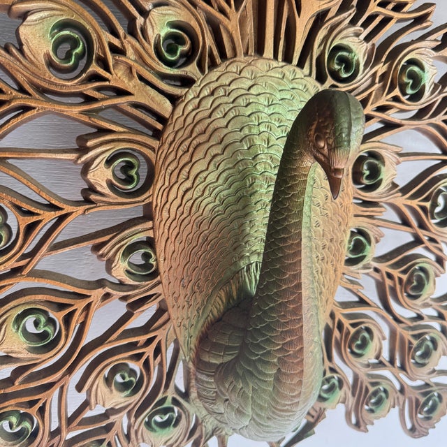 Vintage Burwood Peacock Wall Decor For Sale - Image 4 of 8