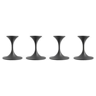 Jazz Candleholders in Steel with Black Powder Coating by Max Brüel, Set of 4 For Sale