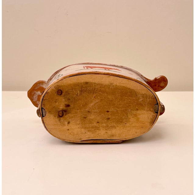 Wood Antique Norwegian Folk Art Hand-Painted Wooden Tine Box, 1902 For Sale - Image 7 of 7