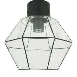 Vintage Metal Ceiling Light with Clear Glass Shade from Limburg, 1960s For Sale