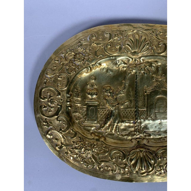 Renaissance 17th century brass offering dish with "Chinese" decoration For Sale - Image 3 of 4