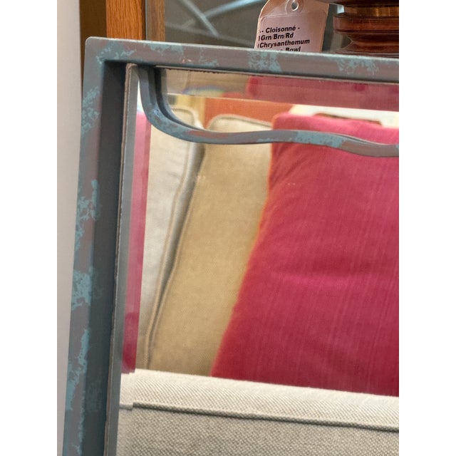 Postmodern Patinated Abstract Wave Wall Mirror For Sale - Image 4 of 11