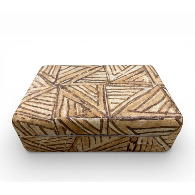 1980s 1980s Karl Springer Attributed Batik Clad Jewelry Box With Suede Interior. For Sale - Image 5 of 14