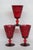 Viking Glass Mt Vernon Ruby Red Panel 3 Tall Wine Water Goblets Cups For Sale - Image 12 of 12
