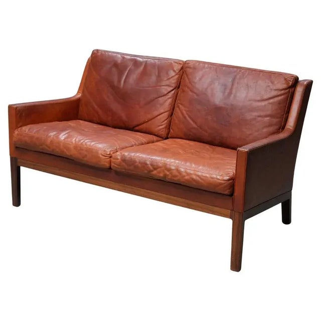 2-Seater Sofa in Cognac Leather by Kai Lyngfeldt Larsen, Denmark, 1960s For Sale - Image 16 of 16