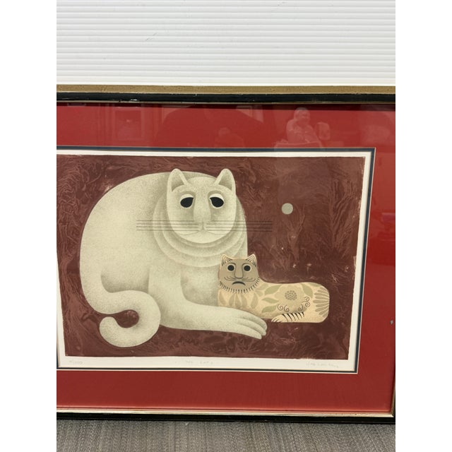 Carol Jablonsky Two Cats Lithograph, Signed For Sale In San Francisco - Image 6 of 12