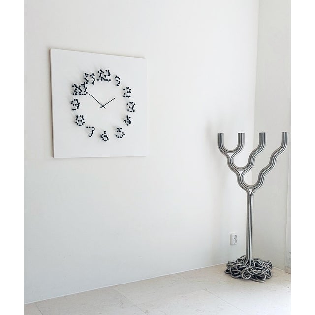 Contemporary "Mocap" (White-Black) Illusionistic Wall Clock / Wall-Sculpture For Sale - Image 3 of 12
