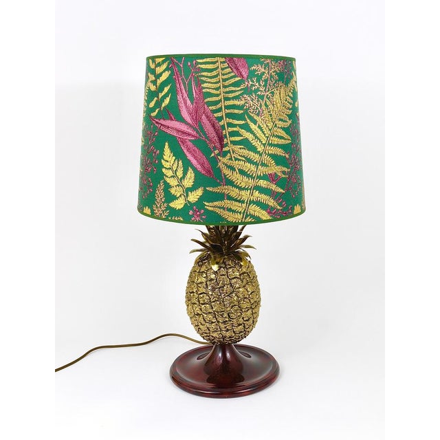 Hollywood Regency Pineapple Brass Table Lamp by Mauro Manetti, Italy, 1970s For Sale - Image 9 of 18