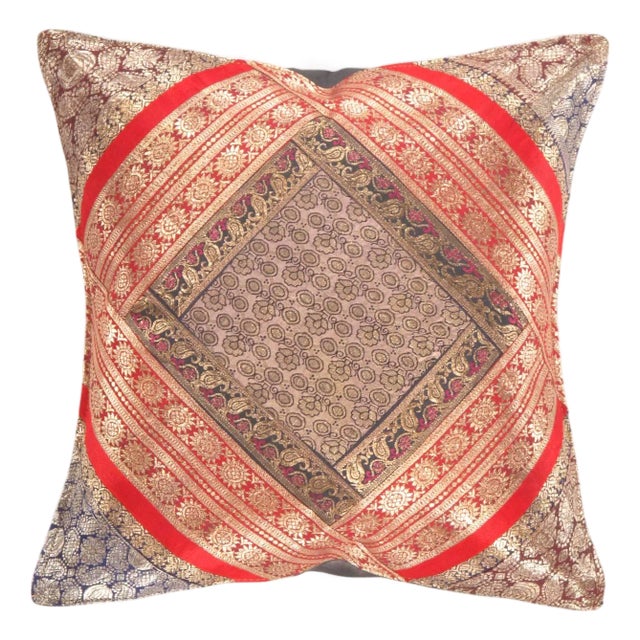 Pasargad DC Sari Silk Square Pillow Case For Sale