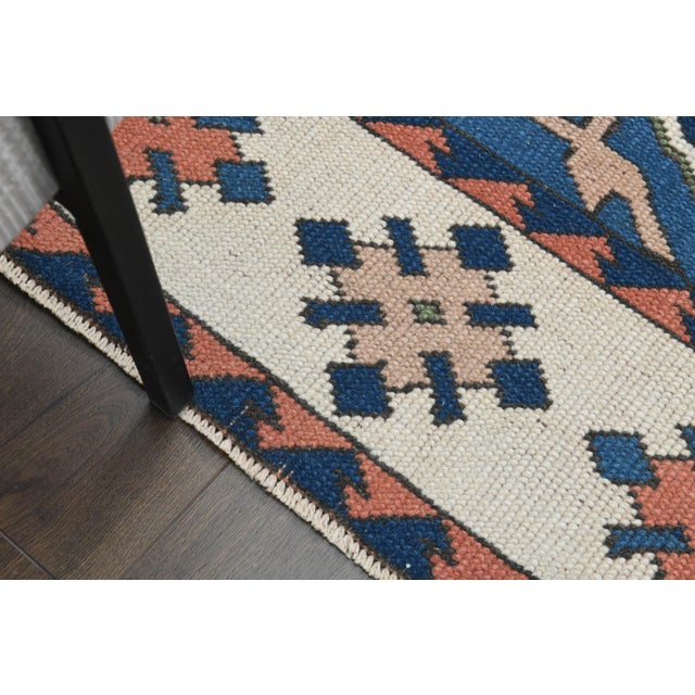 1970s Vintage Turkish Handmade Wool & Cotton Orange Area Rug For Sale In San Francisco - Image 6 of 11