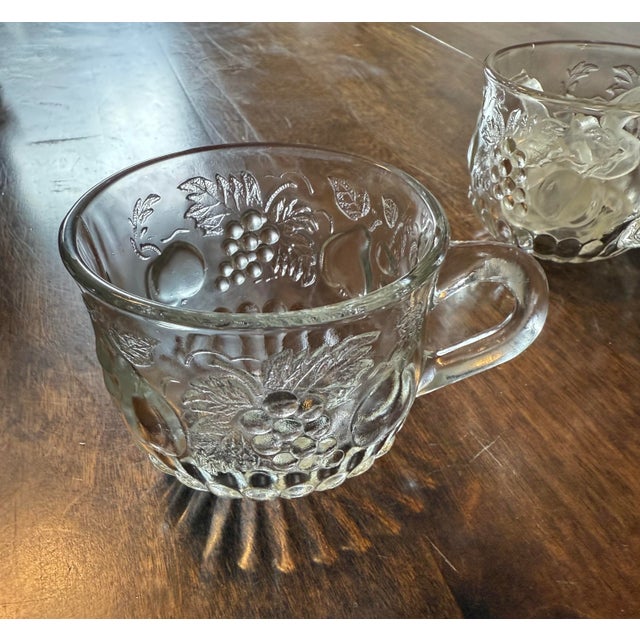 Jeannette Glass Mid 20th Century Jeanette Glass Fruit Pattern Punch Bowl Set - 34pcs For Sale - Image 4 of 12