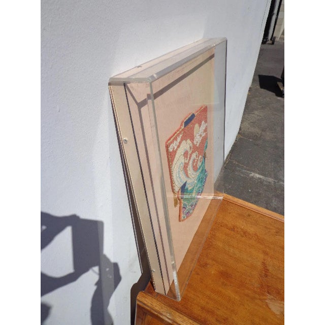 1960s Framed Hand Beaded Kimono Wall Art For Sale - Image 4 of 10