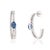 Metal 14k Gold 1.23ct Oval Cut Blue Sapphire & Diamond C- Hoop Earrings- A Pair For Sale - Image 7 of 14