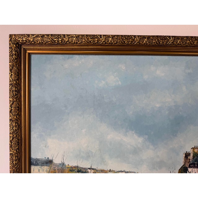 1960s Claude Mourier European River Landscape Oil on Canvas Painting, Framed For Sale - Image 5 of 12