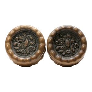 Antique Bronze Rococo Asymmetrical Eulalia Entry Door Knobs