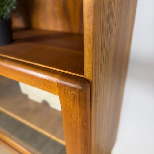 Vintage Teak Bookcase with Glass Doors from Dyrlund, Denmark, 1960s For Sale - Image 3 of 15