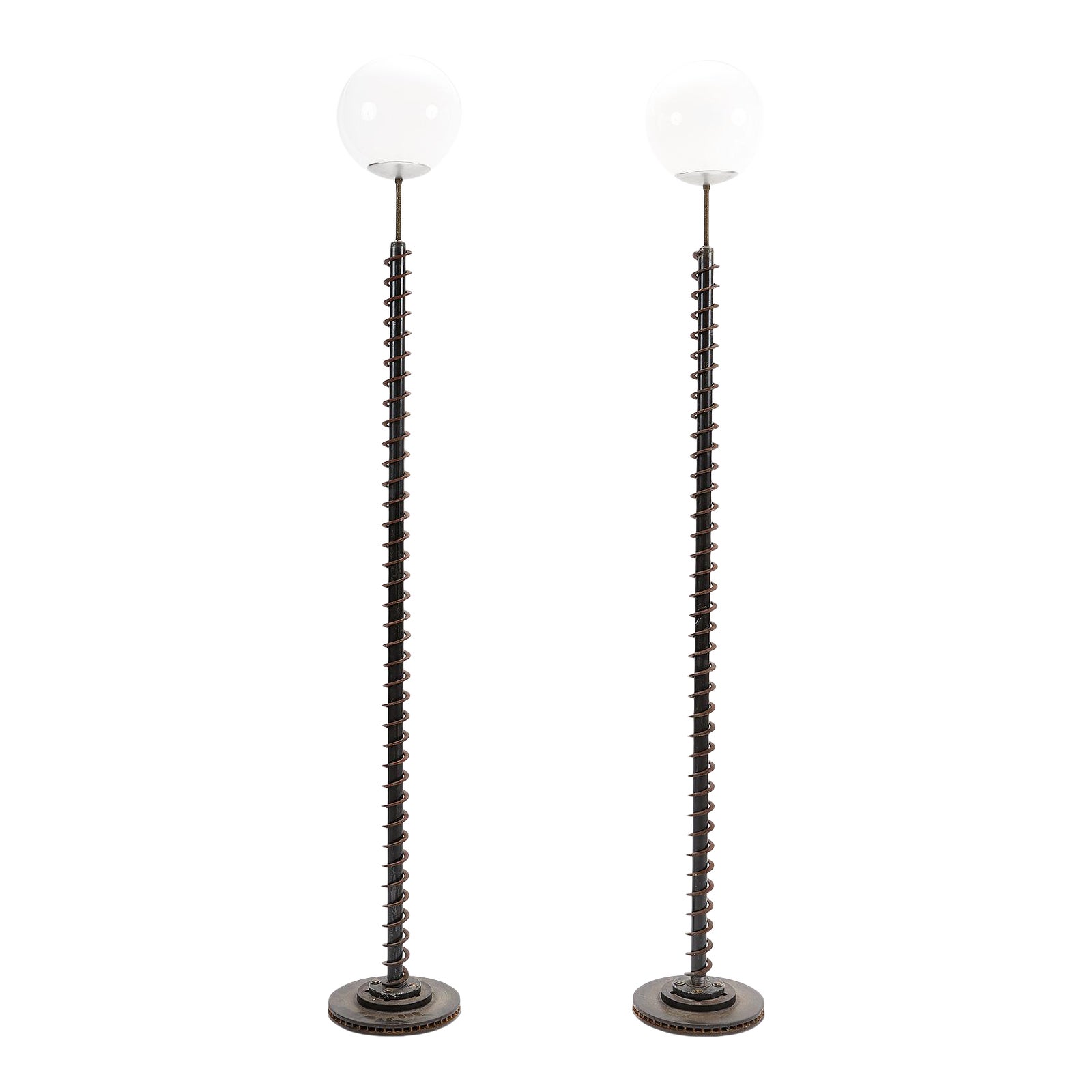 Ted Harris Touch Control Floor Lamps - a Pair | Chairish