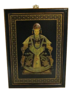 1980s Chinese Empress Carved Soapstone Panel