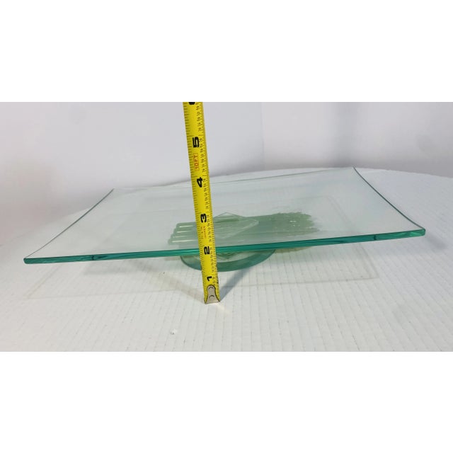 Vintage Rectangular Asparagus Glass Fused Platter For Sale - Image 11 of 12