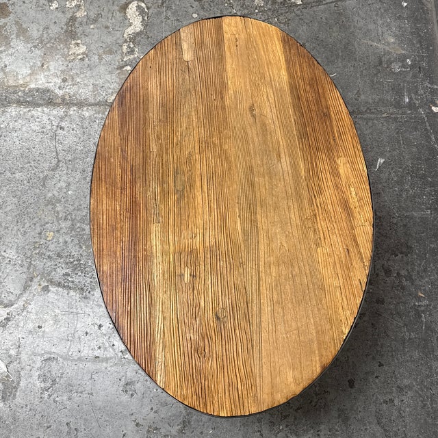 Restoration Hardware Aero Oval Reclaimed Elm Coffee Table For Sale In San Francisco - Image 6 of 12