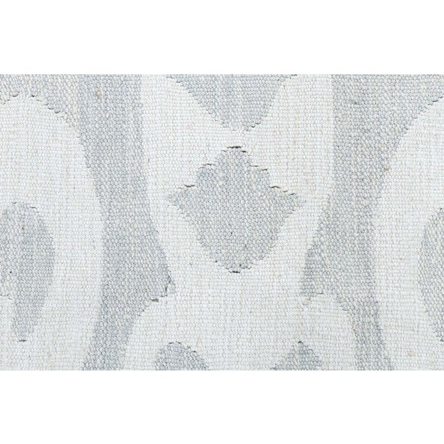 Modern Flatweave Arabesque Gray With White Rug "Silver Whisper" For Sale - Image 9 of 9